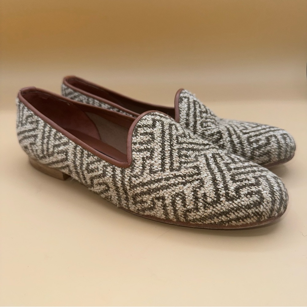 House of ZALO Women’s‎ Tribal Tapestry Loafers - Brown and Tan, Size 6.5, EUC